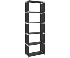 SONGMICS 5 lentynų daiktų laikymo stelažas 50 x 30 x 180 cm, juodas LSN15H
