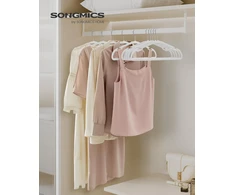 SONGMICS aksominės drabužių pakabos, 50 vnt., 43 x 21 cm, baltos