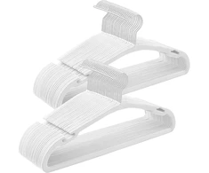 SONGMICS aksominės drabužių pakabos, 50 vnt., 43 x 21 cm, baltos
