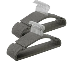 SONGMICS aksominės drabužių pakabos, 50 vnt., 43 x 21 cm, pilkos