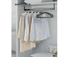 SONGMICS aksominės drabužių pakabos, 50 vnt., 43 x 21 cm, pilkos