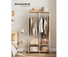 SONGMICS atvira drabužių spinta su pakabinimo skersiniu ir lentynomis 40 x 94.5 x 180 cm RGR004W67