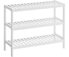 SONGMICS bambukinė 3 lygių batų lentyna 70 x 26 x 55 cm, balta LBS13W