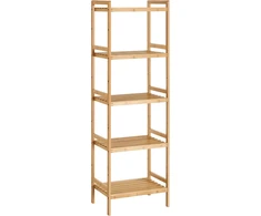 SONGMICS bambukinė pastatoma lentyna su 5 reguliuojamomis lentynomis 45 x 31.5 x 142 cm BCB075N01