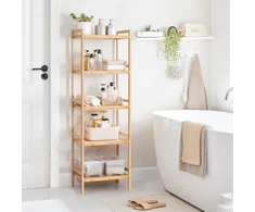 SONGMICS bambukinė pastatoma lentyna su 5 reguliuojamomis lentynomis 45 x 31.5 x 142 cm BCB075N01