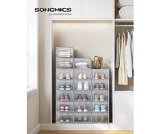 SONGMICS batų dėžių rinkinys, 18 vnt., sulankstomos ir sudedamos, LSP066G18