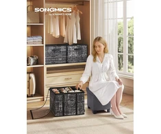 SONGMICS batų dėžių rinkinys, 2 vnt., kiekviena iki 16 porų, permatoma PVC danga, 42x42x31,7 cm, juoda