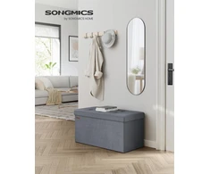 SONGMICS daiktadėžė-suoliukas su aksominiu sėdimu paviršiumi, 89 l, LSF247G01