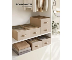 SONGMICS drabužių spintos organizatorių rinkinys su 6 skyriais, 42 x 30 x 17 cm
