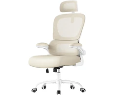 Songmics Ergonomiška biuro kėdė su tinkliniu audiniu ir sulankstomais porankiais
