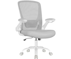 Songmics Ergonomiška biuro kėdė su tinkleliu ir 53 cm sėdyne šviesiai pilka