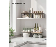 SONGMICS išplečiamų prieskonių lentynėlių rinkinys, 4 vnt., iki 15 kg