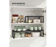 SONGMICS ištraukiama prieskonių lentynėlė, 2 vnt., plieninė, 38–60 cm, B0F89Y6L4X