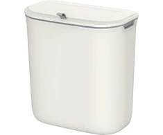 SONGMICS kabinama virtuvės šiukšliadėžė 9 l su sandariu dangčiu, balta LTB820W9