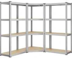 SONGMICS kampinis metalinis stelažas su 4 lentynomis, 160 x 160 x 160 cm, GLR056E03
