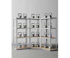 SONGMICS kampinis metalinis stelažas su 4 lentynomis, 160 x 160 x 160 cm, GLR056E03