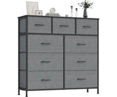 SONGMICS komoda BELLAH su 9 stalčiais, 95.2 x 98.8 x 30 cm, LGS324G101