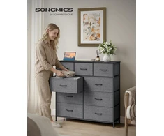 SONGMICS komoda BELLAH su 9 stalčiais, 95.2 x 98.8 x 30 cm, LGS324G101