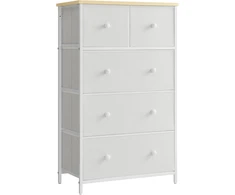 SONGMICS komoda su 5 medžiaginiais stalčiais, 56 × 30 × 93 cm, LTS514W57
