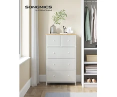 SONGMICS komoda su 5 medžiaginiais stalčiais, 56 × 30 × 93 cm, LTS514W57
