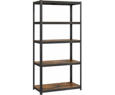 SONGMICS laisvai pastatoma knygų lentyna, 5 lentynos, 40 x 90 x 180 cm, maksimali apkrova 875 kg, reguliuojamos lentynos, vintage ruda-juoda, GLR040B11