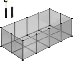 SONGMICS lauko aptvaras mažiems gyvūnams su grindų plokštėmis 143 x 73 x 46 cm Vineen