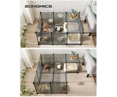 SONGMICS lauko aptvaras mažiems gyvūnams su grindų plokštėmis 143 x 73 x 46 cm Vineen