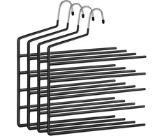 SONGMICS metalinės 5 lygių kelnių pakabos su neslystančia PVC danga, 4 vnt.