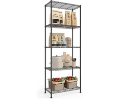 SONGMICS metalinis sandėliavimo stelažas su 5 reguliuojamomis lentynomis 30 x 60 x 161 cm LGR165BH01