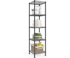 SONGMICS metalinis sandėliavimo stelažas su 5 reguliuojamomis lentynomis 30 x 30 x 121 cm LGR123BH01