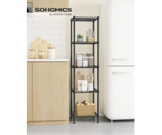 SONGMICS metalinis sandėliavimo stelažas su 5 reguliuojamomis lentynomis 30 x 30 x 121 cm LGR123BH01