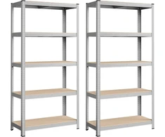 SONGMICS metalinių sandėliavimo lentynų komplektas 2 vnt., 180 x 90 x 40 cm, GLR80SV