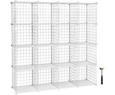 SONGMICS modulinė metalinė lentyna su 16 kubų, 153 x 153 cm, 777LPI44W