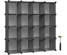 SONGMICS modulinė plastikinė lentyna su 16 skyrių, 123 x 31 x 123 cm, LPC442G01