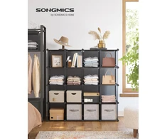 SONGMICS modulinė plastikinė lentyna su 16 skyrių, 123 x 31 x 123 cm, LPC442G01