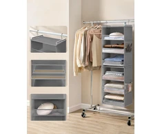 SONGMICS pakabinamas spintos organizatorius su 6 skyriais, 30 x 40 x 133 cm, RCH007G01