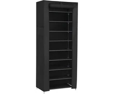 SONGMICS plastikinė batų lentyna su 10 lentynų, 58 x 28 x 160 cm, juoda, RXJ10H