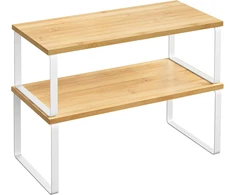SONGMICS prieskonių lentynėlės, 2 vnt., metalinės ir iš inžinerinės medienos, KCS200W01V1