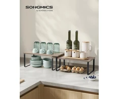 SONGMICS prieskonių lentynų rinkinys, 2 vnt., laisvai pastatomas, 15 kg, KCS200X02