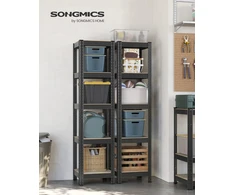 SONGMICS sandėliavimo lentyna, 2 vnt., 5 reguliuojamos lentynos, 400 kg, GLR037B12