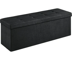 SONGMICS sandėliavimo suoliukas 110 x 38 x 38 cm, 131 l, juodas, LSF077B01