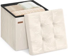 SONGMICS sulankstoma pufė su daiktadėže 43 l, 38 x 38 x 38 cm, LSF522WD01