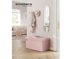 SONGMICS sulankstomas aksominis pufas su daiktadėže, 89 l, iki 300 kg, LSF247R01
