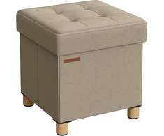 SONGMICS sulankstomas pufas su daiktadėže, 300 kg, 38 x 38 x 40 cm LSF014K11