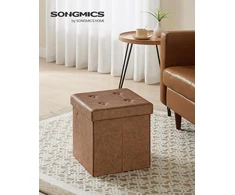 SONGMICS sulankstomas pufas su daiktadėže 38 x 38 x 38 cm, LSF030K11