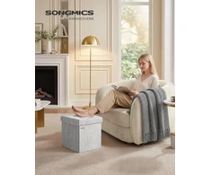 SONGMICS sulankstomas pufas su daiktadėže 43 l, 38 x 38 x 38 cm, LSF522GN01