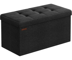SONGMICS sulankstomas pufas su daiktadėže, 89 l, 76 x 38 x 38 cm, iki 300 kg, LSF047B01