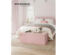 SONGMICS sulankstomas pufas-suoliukas su daiktadėže 131 l, 110 cm, LSF277R01