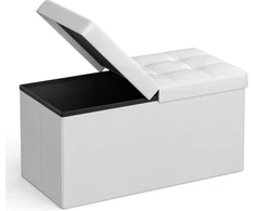 SONGMICS sulankstomas suoliukas su daiktadėže, 76 x 38 x 38 cm, 300 kg, LSF45WT