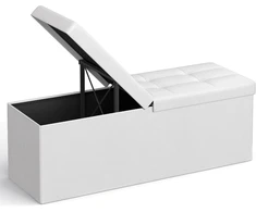 SONGMICS sulankstomas suoliukas su daiktadėže 120 l, 110 x 38 x 38 cm, LSF75WT
